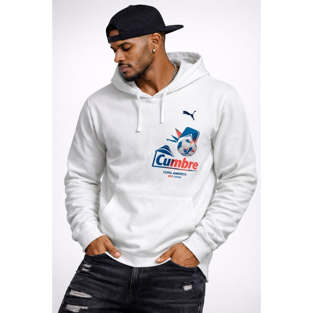 Puma Copa America USA 2024 Hoodie Mens Medium White Soccer Futbol‎ 763957 01 NEW